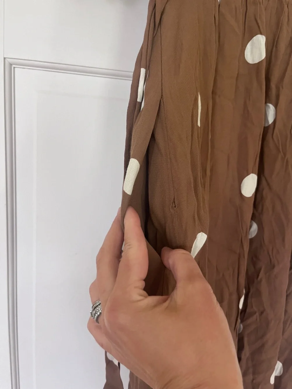 Anthropologie Bernice Cocoa Polka Dot Dress - Picture 7 of 9